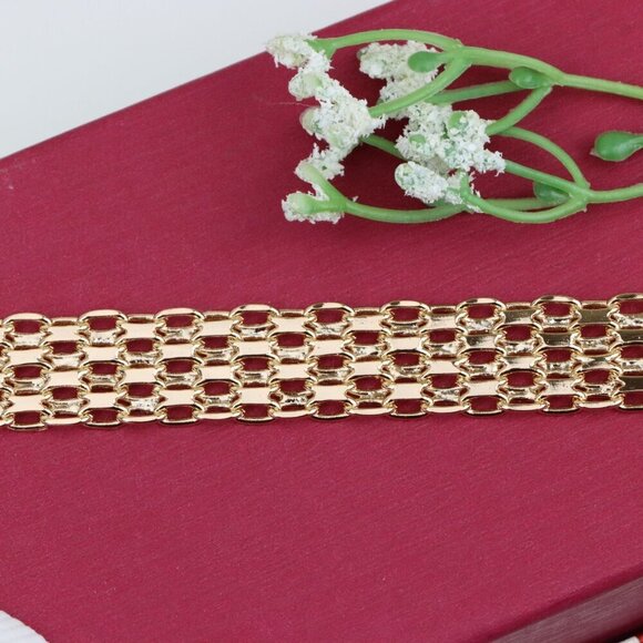 "Rose Gold Plated Multi-Link Chain Bracelet, XPBL0860 - Picture 12 of 12